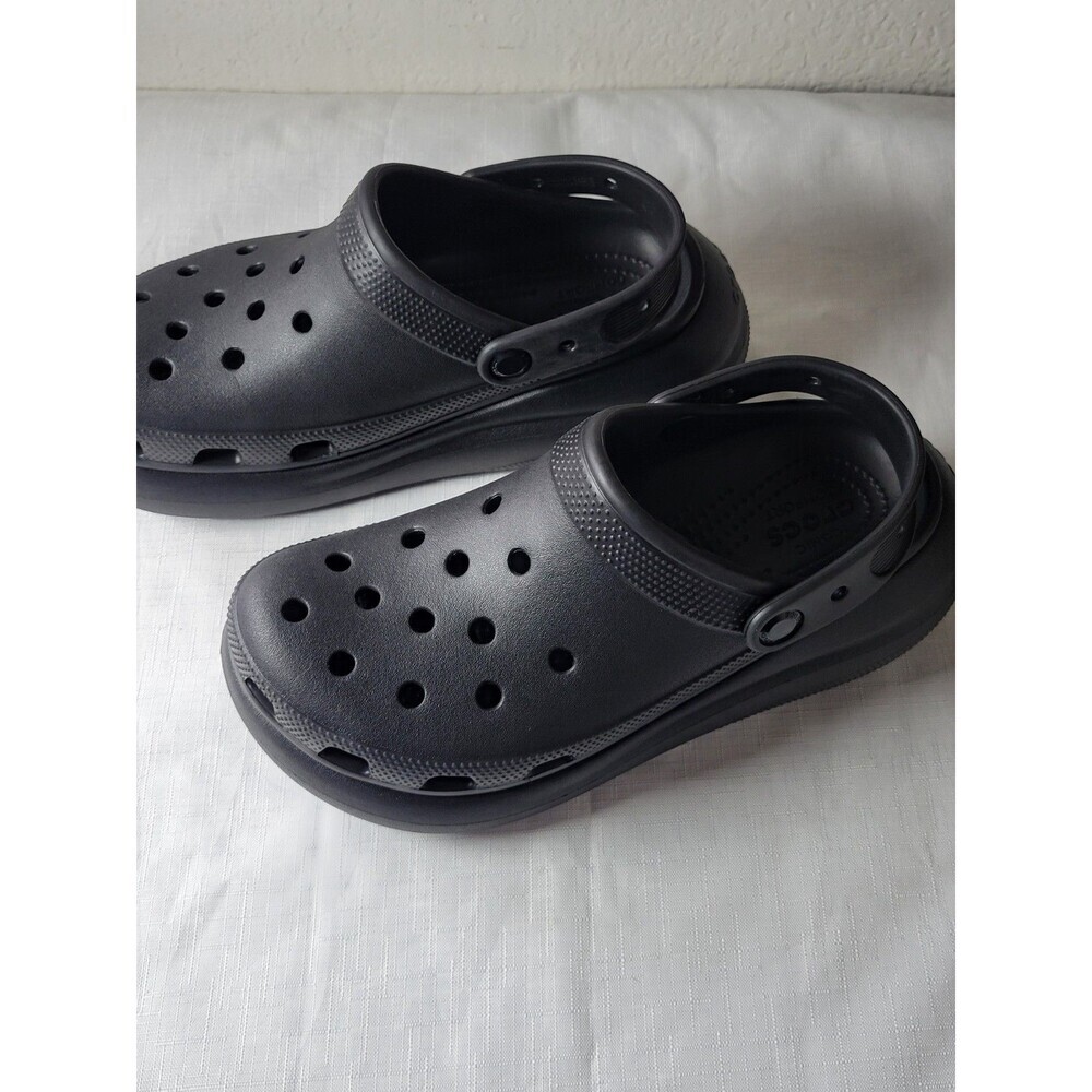 Crocs Iconic comfort Unisex Size Men's 6 Women's 8 Black  Crush Clog - Picture 5 of 16